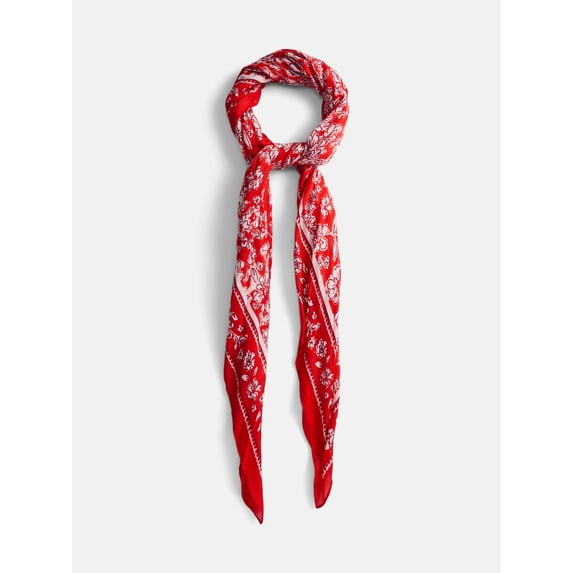 Scenario Women's Printed Square Scarf, Red