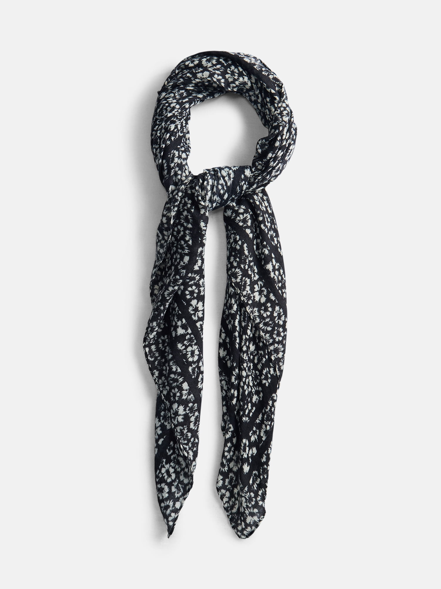 Scenario Women's Printed Square Scarf, Black Soot