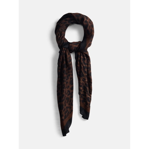 Scenario Women's Printed Square Scarf, Leopard