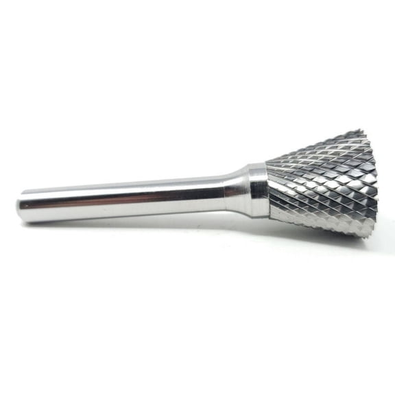 SN-7 Double Cut Inverted Taper 3/4" x 5/8" Carbide Burr Bur Tool Die Grinder Bit 1/4" Shank