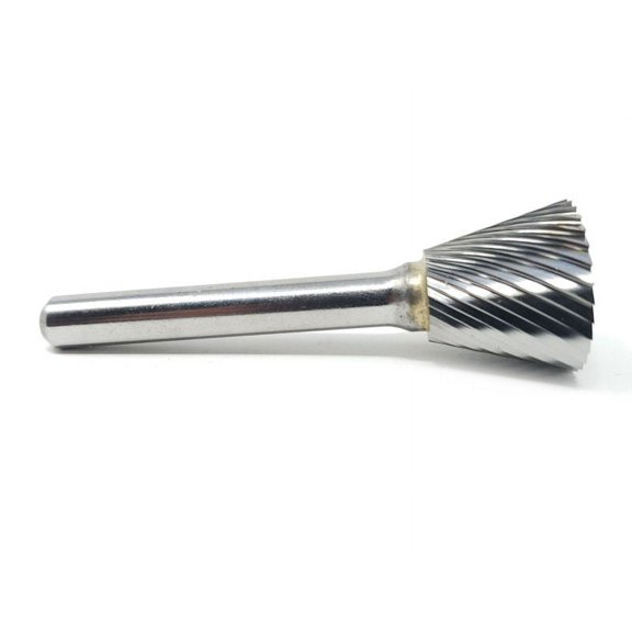 SN-7 Single Cut Inverted Taper 3/4" x 5/8" Carbide Burr Bur Tool Die Grinder Bit 1/4" Shank