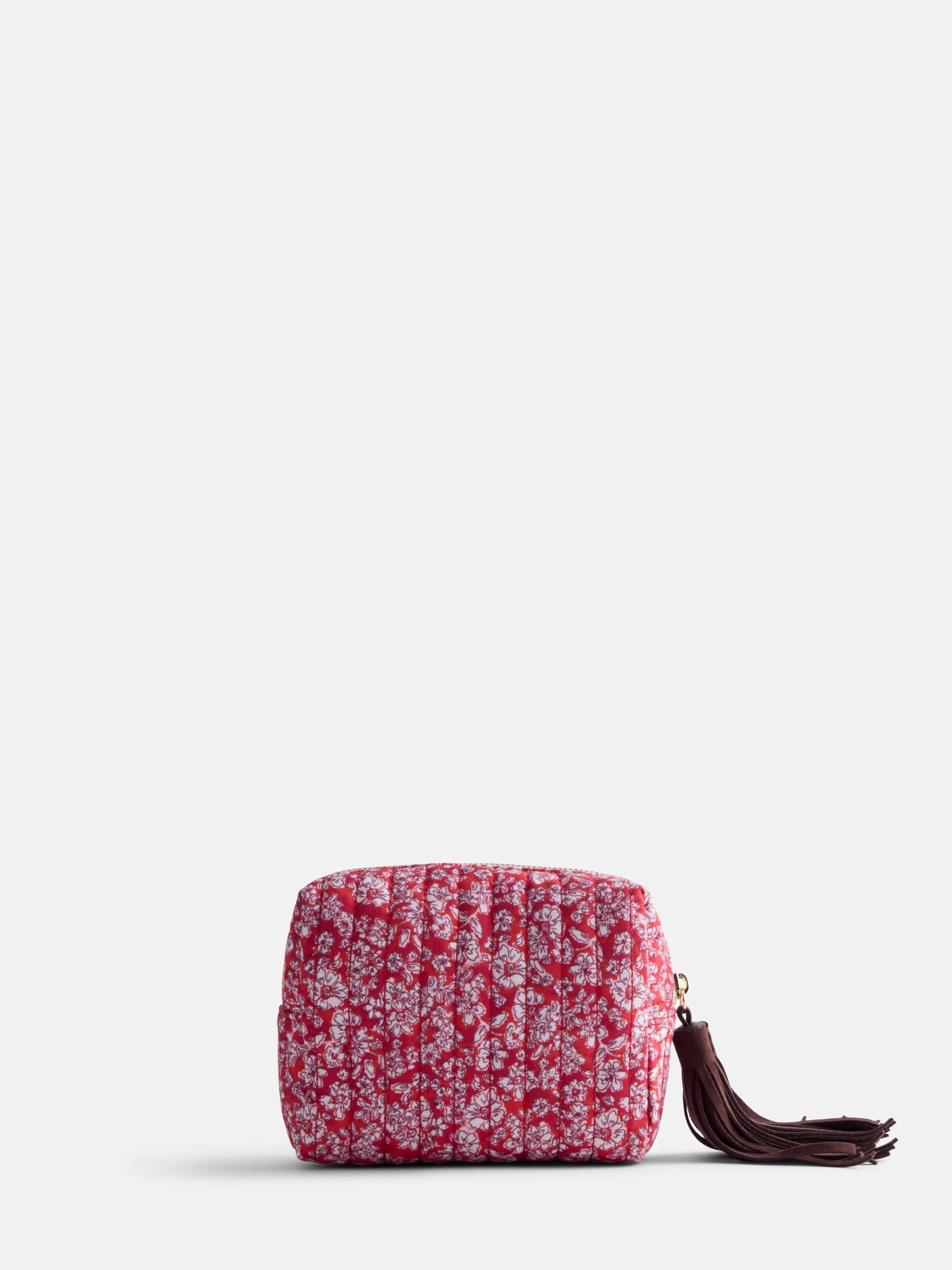 Scenario Women's Zip Pouch with Fringe Tassel, Red Print
