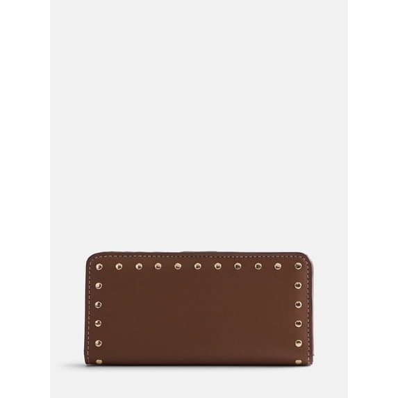 Scenario Women's Slim Studded Wallet, Autumn Brown