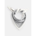 thumbnail image 1 of Scenario Women's Border Stripe Knit Triangle Scarf, Medium Grey Heather and Winter White, 1 of 5