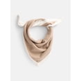 thumbnail image 1 of Scenario Women's Border Stripe Knit Triangle Scarf, Toasted Heather and Winter White, 1 of 4