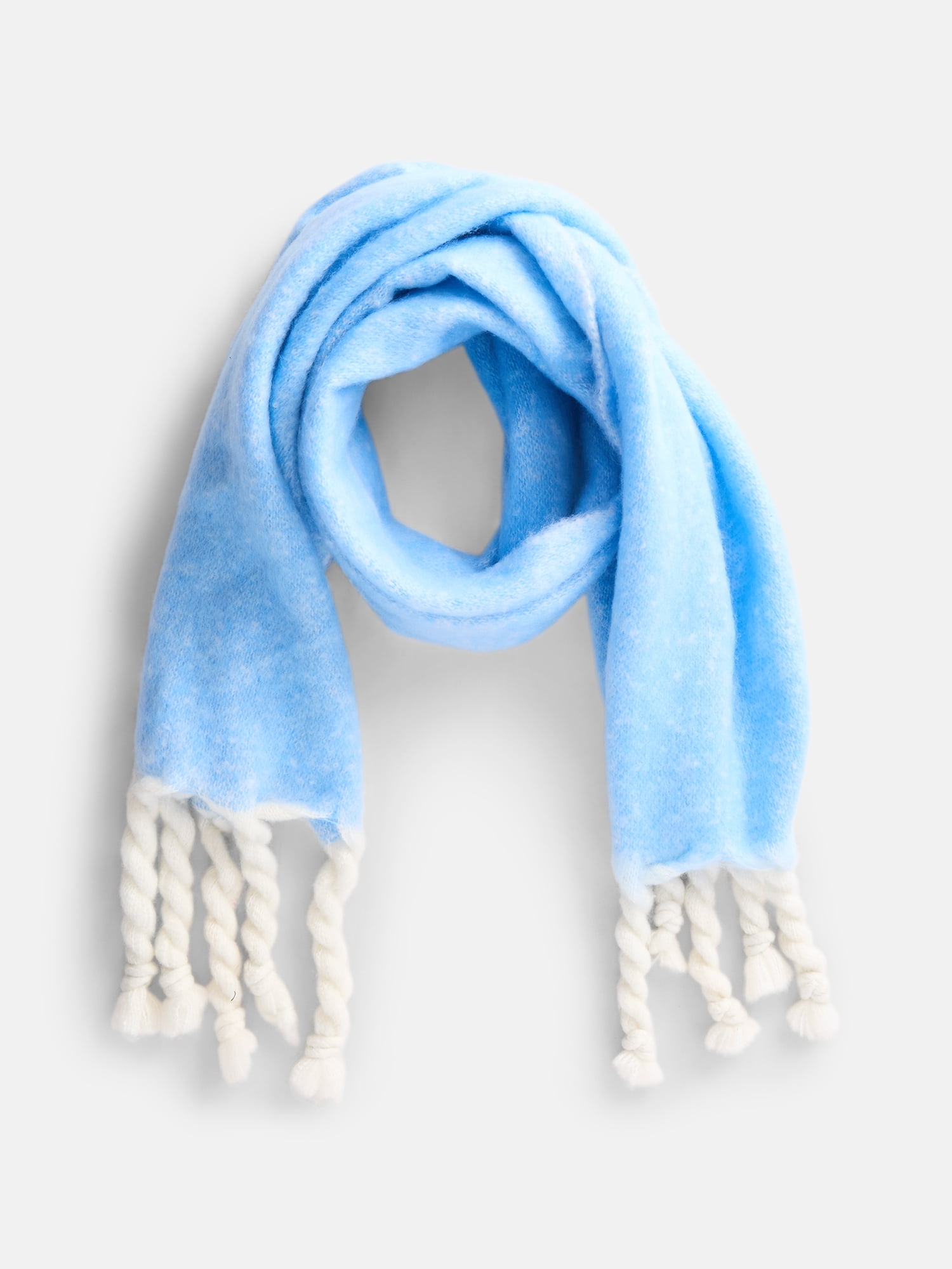 Scenario Women's Blanket Scarf with Braided Fringe Trim