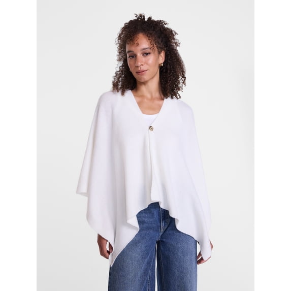 Scenario Women's Button Front Ruana, Mid-weight, Sizes S-XL