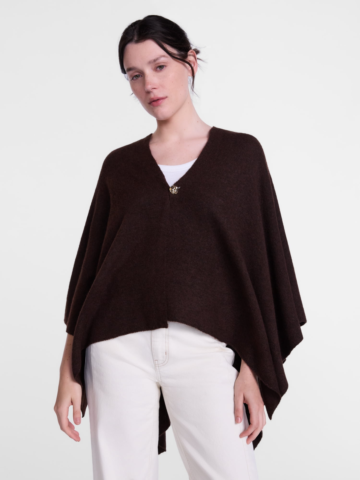 Scenario Women's Button Front Ruana, Mid-weight, Sizes S-XL
