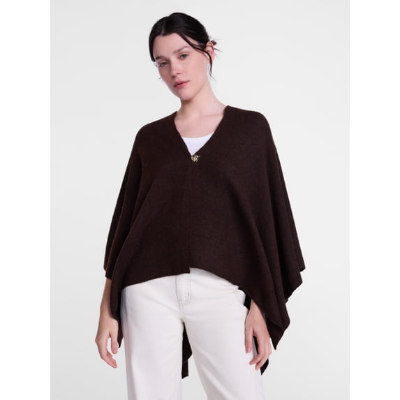 Scenario Women's Button Front Ruana, Mid-weight, Sizes S-XL