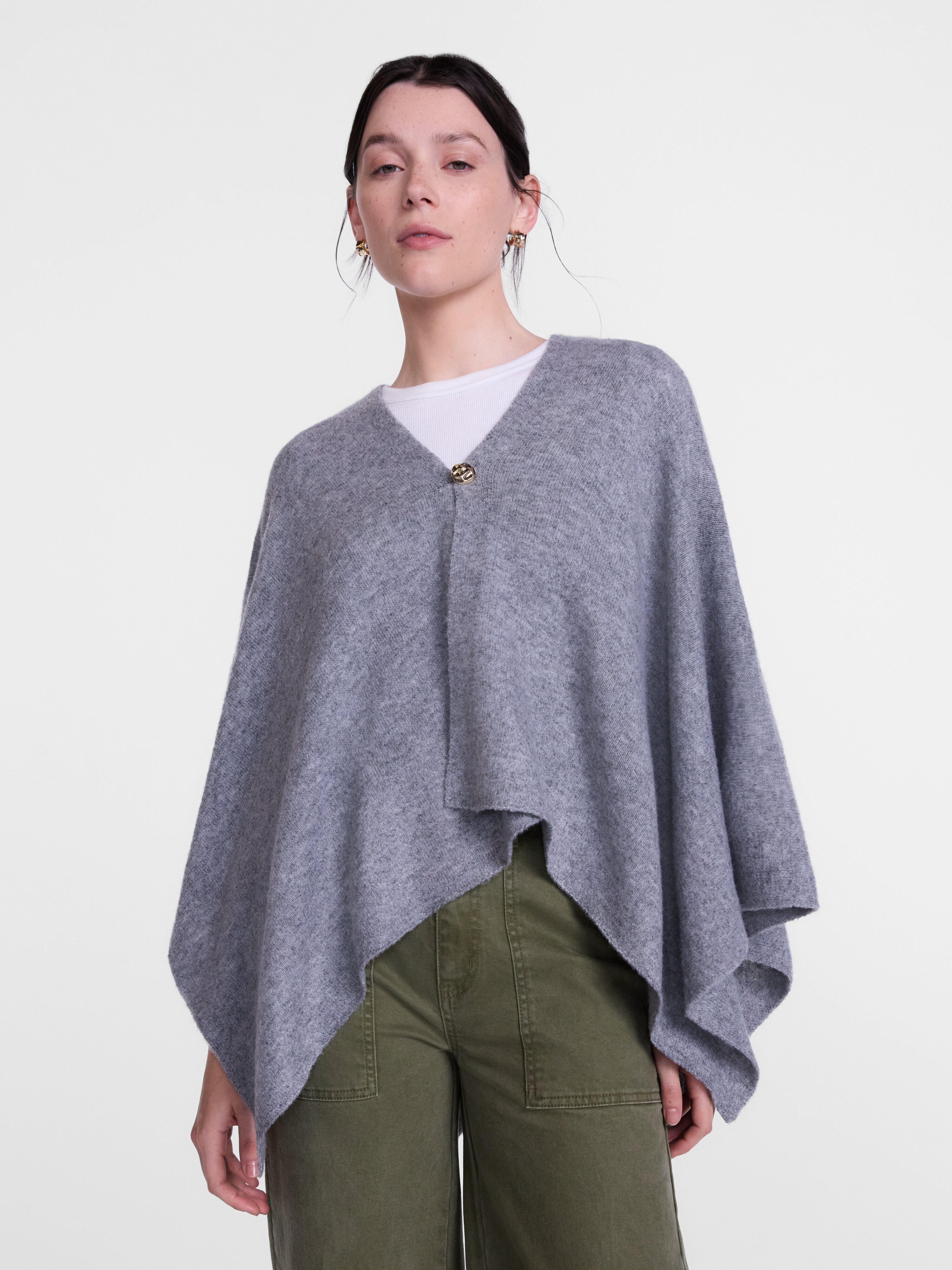 Scenario Women's Button Front Ruana, Mid-weight, Sizes S-XL