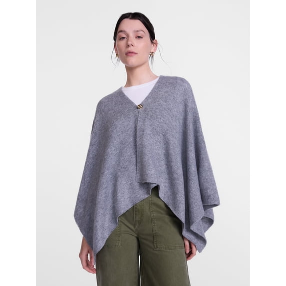Scenario Women's Button Front Ruana, Mid-weight, Sizes S-XL