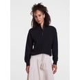 thumbnail image 1 of Scenario Women's and Women's Plus Waffle Knit Button Top with Long Sleeves, Sizes XS-4X, 1 of 6