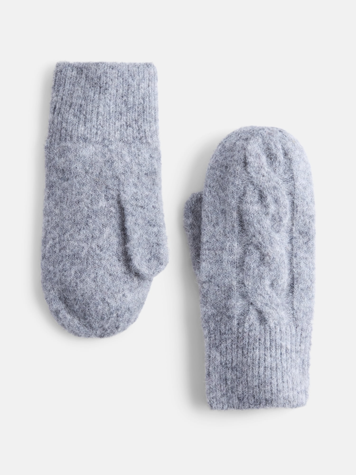 Scenario Women's Cable Knit Mittens, Medium Grey Heather