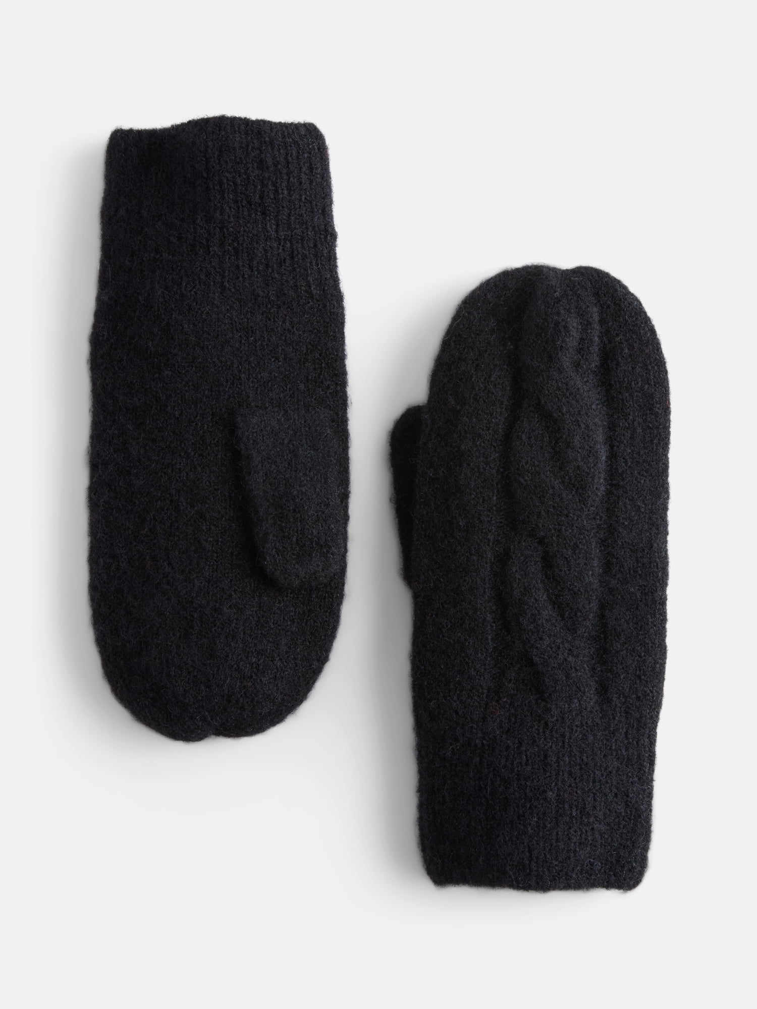 Scenario Women's Cable Knit Mittens, Black Soot