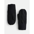 thumbnail image 1 of Scenario Women's Cable Knit Mittens, Black Soot, 1 of 4