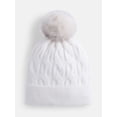 thumbnail image 1 of Scenario Women's Cable Knit Pom Beanie, Winter White, 1 of 5