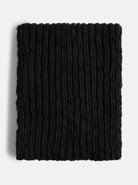 Women's Chunky Textured Scarf, Black Soot