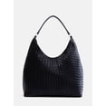 thumbnail image 1 of Scenario Women's Faux Leather Woven Hobo Shoulder Bag, Black, 1 of 5