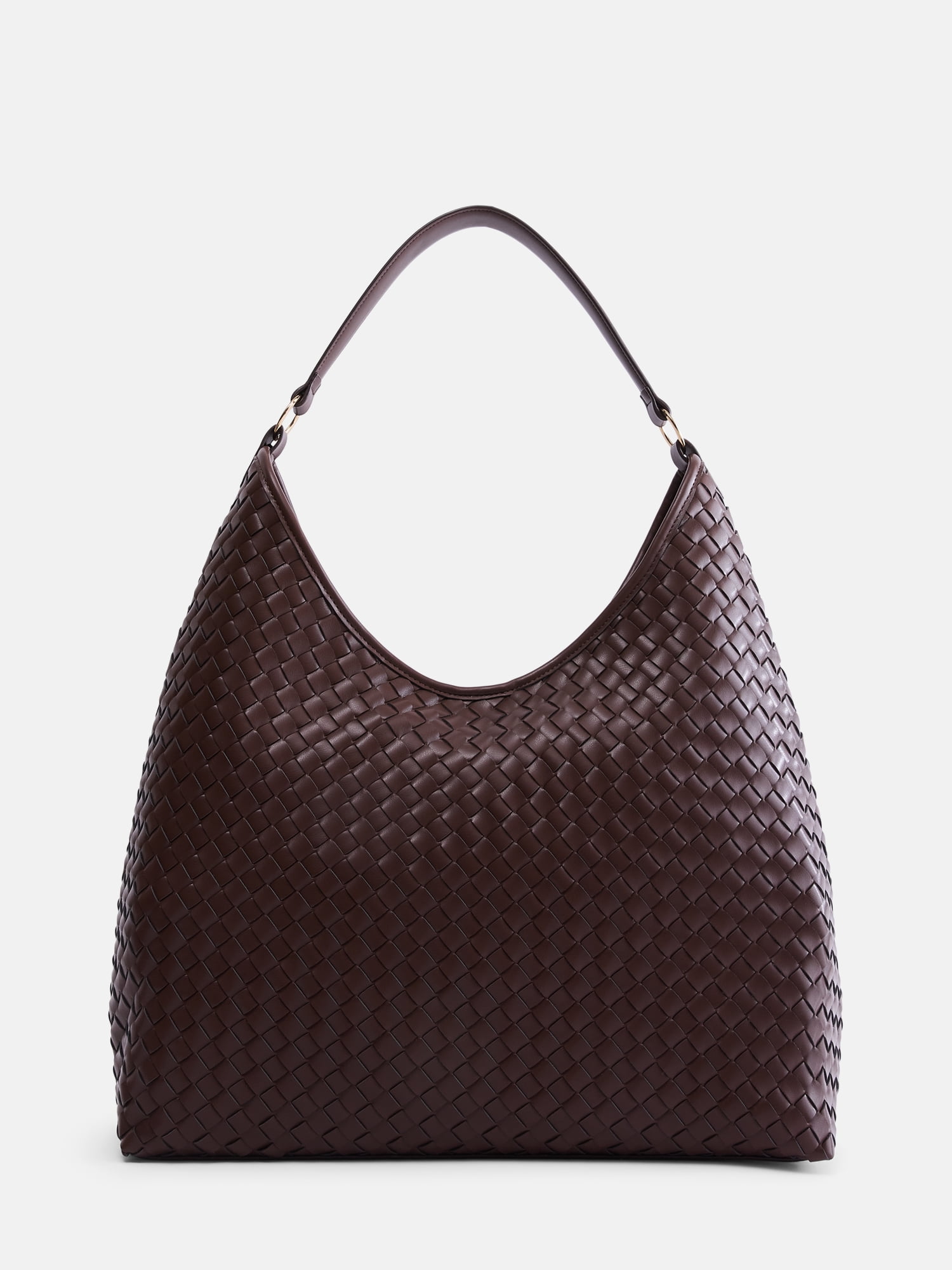 Scenario Women's Faux Leather Woven Hobo Shoulder Bag, Warm Chocolate