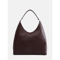 thumbnail image 1 of Scenario Women's Faux Leather Woven Hobo Shoulder Bag, Warm Chocolate, 1 of 6
