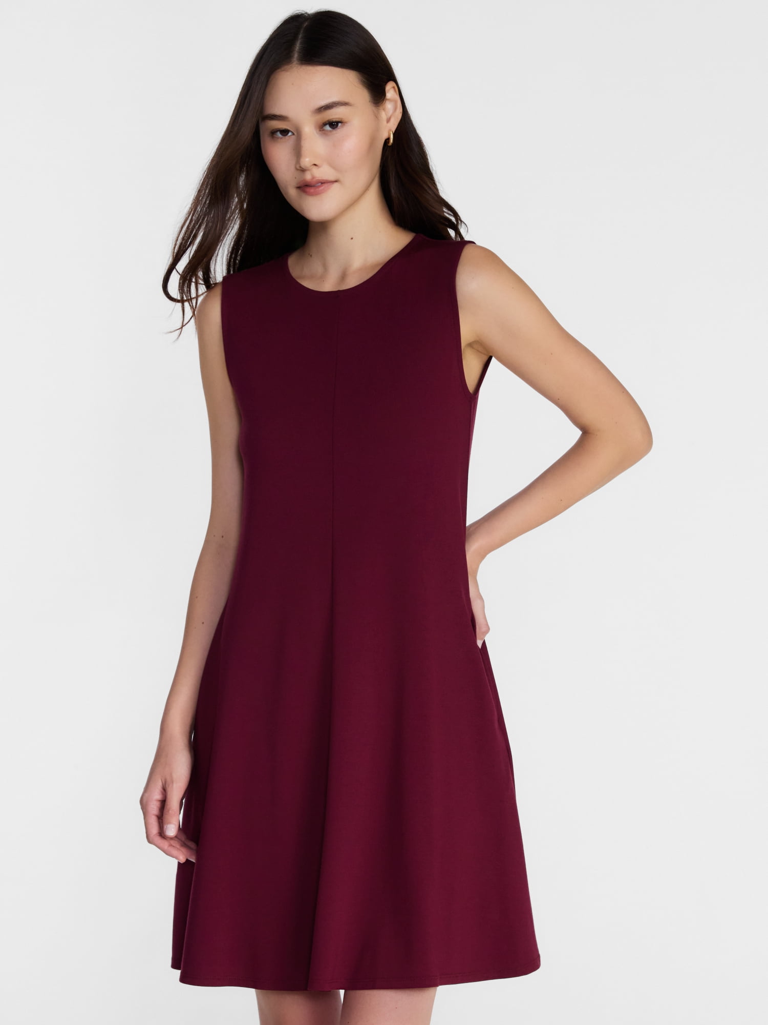 Scenario Women's Fit and Flare Sleeveless Mini Dress, Sizes XS-XXXL