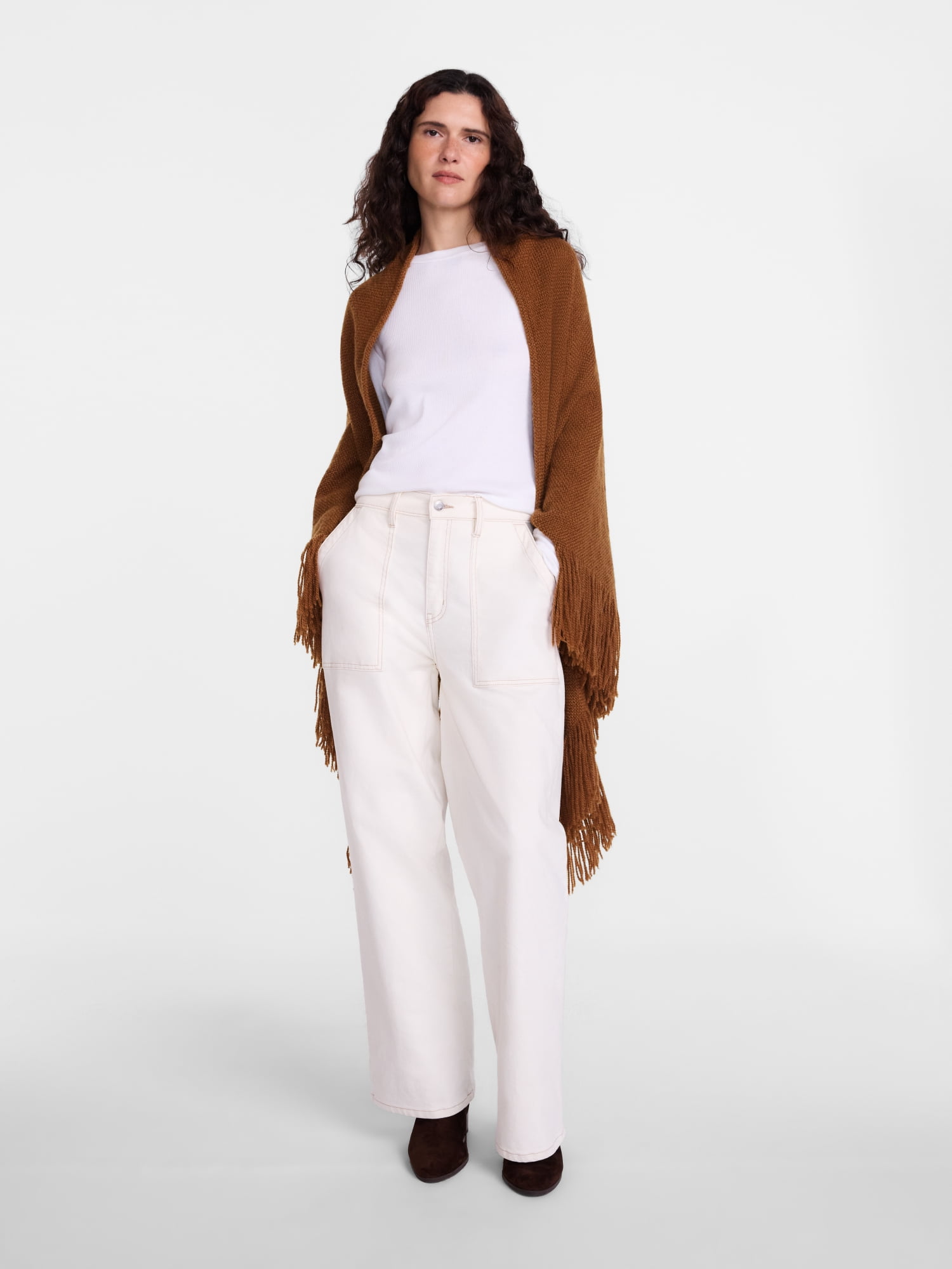 Scenario Women's Fringe Shawl, Caramelized