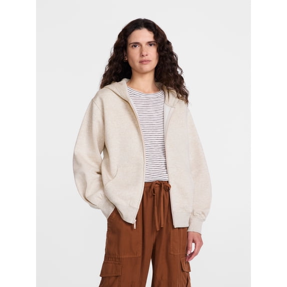 Scenario Women's and Women's Plus Zip Front Fleece Hoodie Jacket, Sizes XS-4X