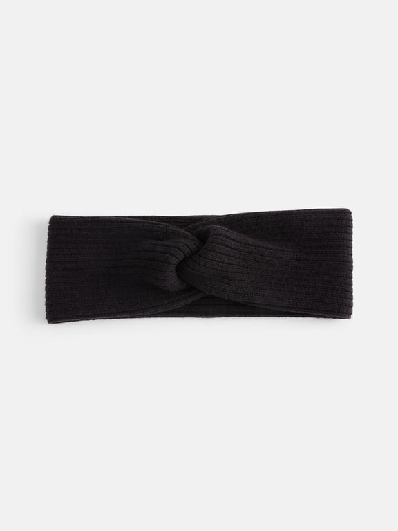 Women's Knit Twist Headwrap, Black Soot