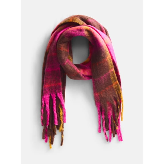 Scenario Women's Heritage Plaid Scarf with Fringe Trim