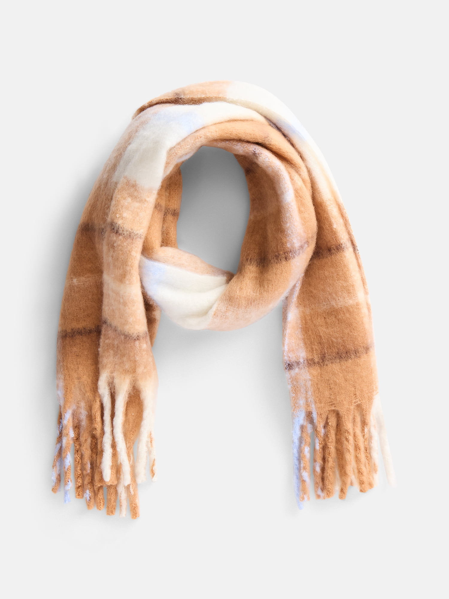 Scenario Women's Heritage Plaid Scarf with Fringe Trim