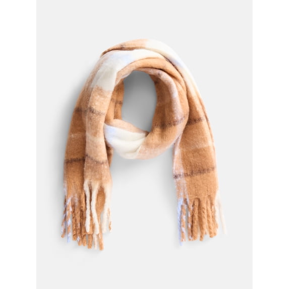 Scenario Women's Heritage Plaid Scarf with Fringe Trim