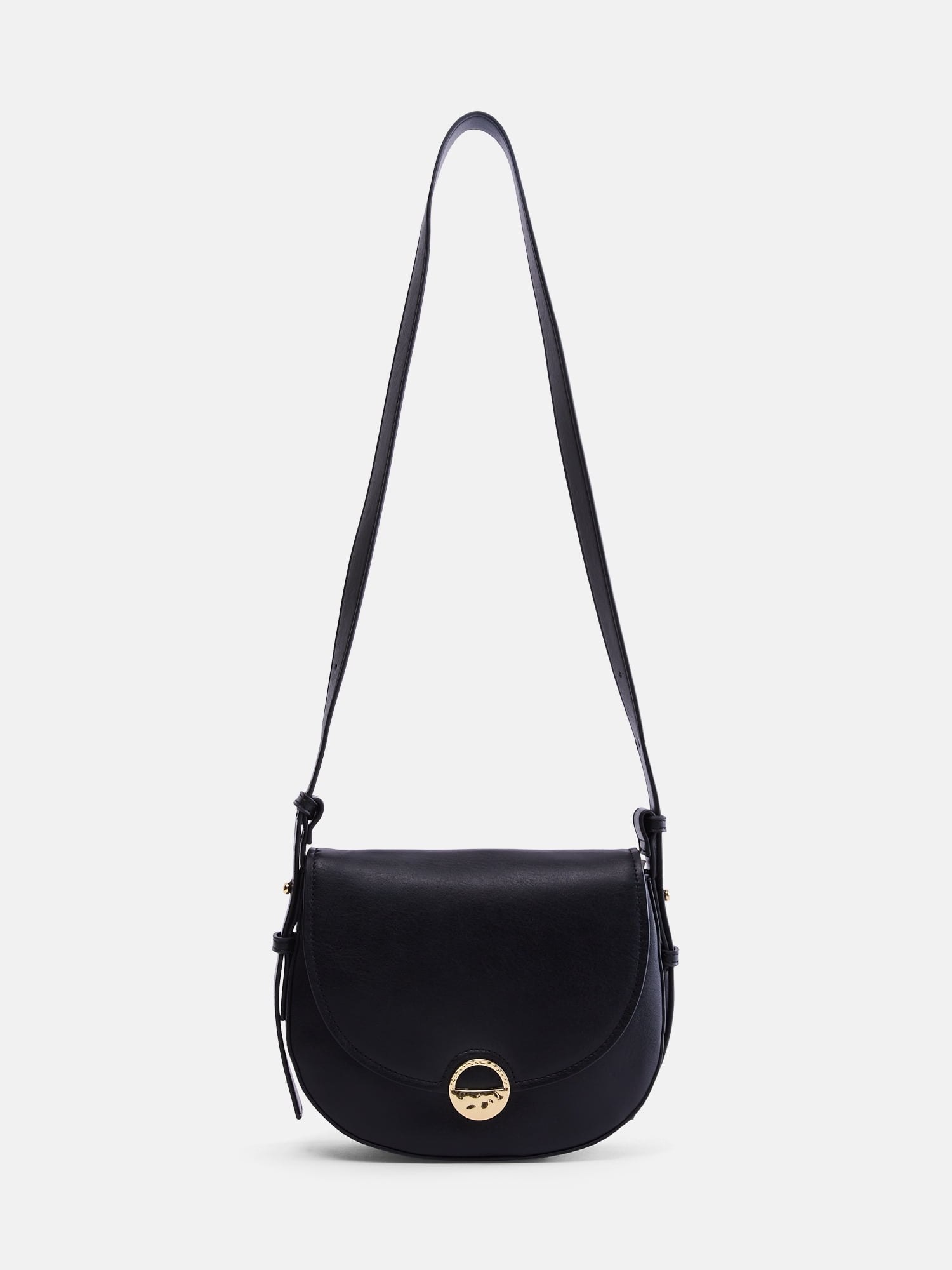 Scenario Women's Faux Suede Crossbody Handbag, Black