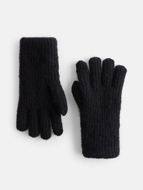 Women's Lined Gloves, Black Soot