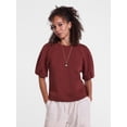 thumbnail image 1 of Scenario Women's and Women's Plus Fleece Top with Lantern Sleeves, Size XS-4X, 1 of 6
