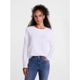 thumbnail image 1 of Scenario Women's Cotton Crewneck Tee with Long Sleeves, Sizes XS-XXXL, 1 of 6