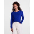 thumbnail image 1 of Scenario Women's Cotton Crewneck Tee with Long Sleeves, Sizes XS-XXXL, 1 of 6