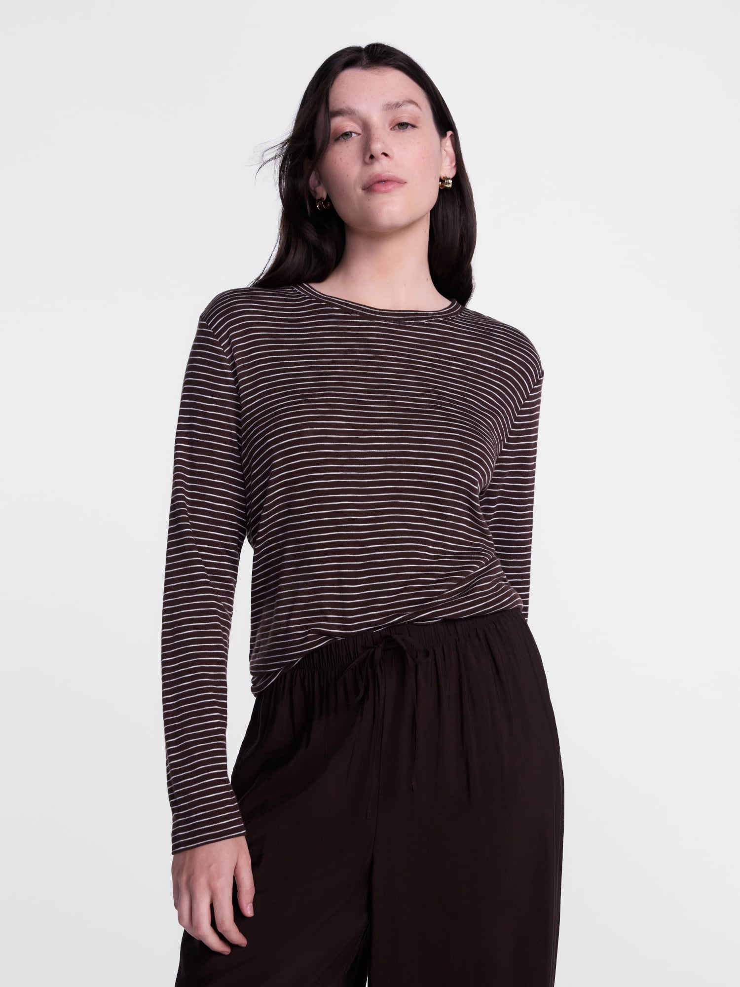 Scenario Women's Oversized Tee with Long Sleeves, Sizes XS-XXXL