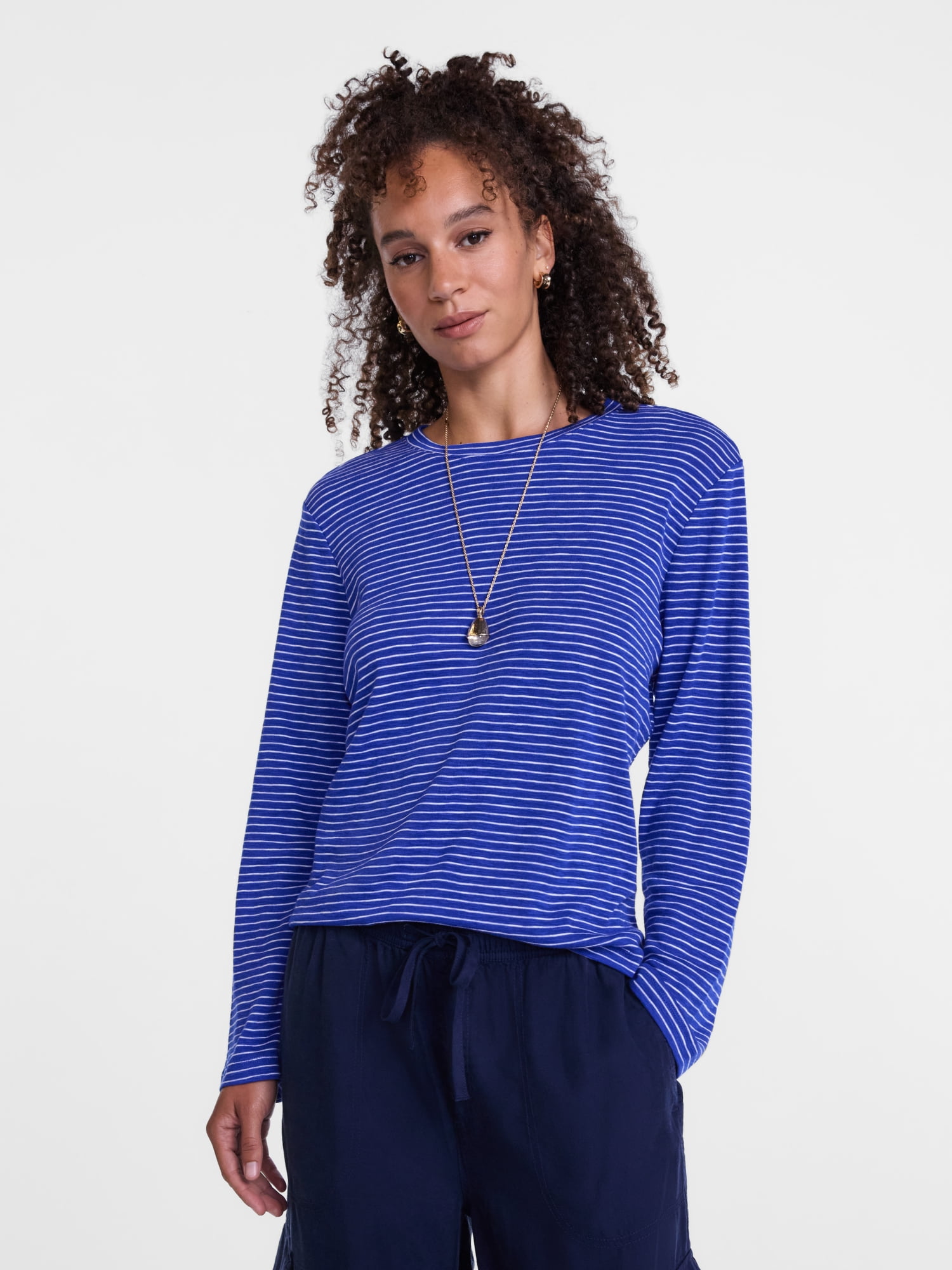 Scenario Women's Oversized Tee with Long Sleeves, Sizes XS-XXXL