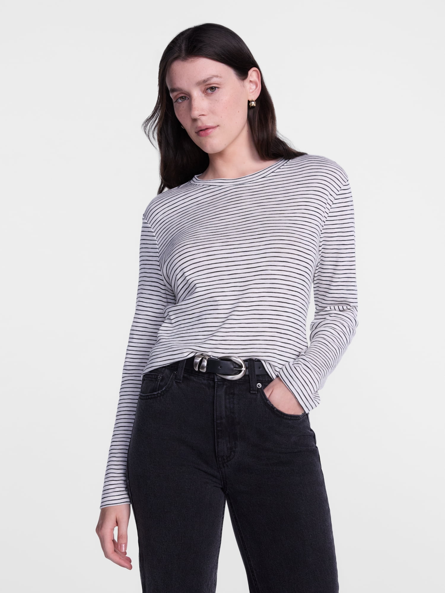 Scenario Women's Oversized Tee with Long Sleeves, Sizes XS-XXXL