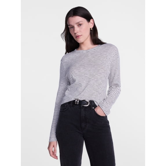 Scenario Women's Oversized Tee with Long Sleeves, Sizes XS-XXXL