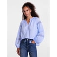 thumbnail image 1 of Scenario Women's and Women's Plus Smocked Neck Top with Lace Inserts, Sizes XS-4X, 1 of 6