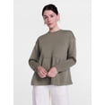 thumbnail image 1 of Scenario Women's Peplum Fleece Pullover with Long Sleeves, Size XS-XXXL, 1 of 6