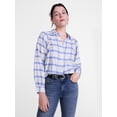 thumbnail image 1 of Scenario Women's Plaid Shirt with Long Puff Sleeves, Sizes XS-XXXL, 1 of 6