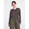 thumbnail image 1 of Scenario Women's and Women's Plus Relaxed Tee with Long Sleeves, Sizes XS-4X, 1 of 6