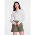 thumbnail image 1 of Scenario Women's and Women's Plus Rib Henley with Long Sleeves, Sizes XS-4X, 1 of 5