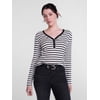 Scenario Women's and Women's Plus Striped Henley Shirt with Long Sleeves, Sizes XS-4X