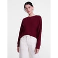 thumbnail image 1 of Scenario Women's Waffle Knit Crewneck Tee with Long Sleeves, Sizes XS-XXXL, 1 of 6