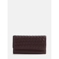 thumbnail image 1 of Scenario Women's Woven Faux Leather Clutch Wallet, Warm Chocolate, 1 of 4