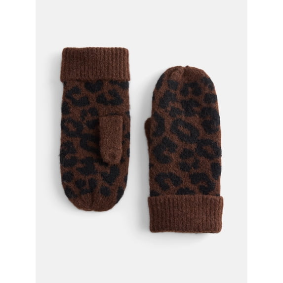 Scenario Women's Knit Mittens, Brown Stallion