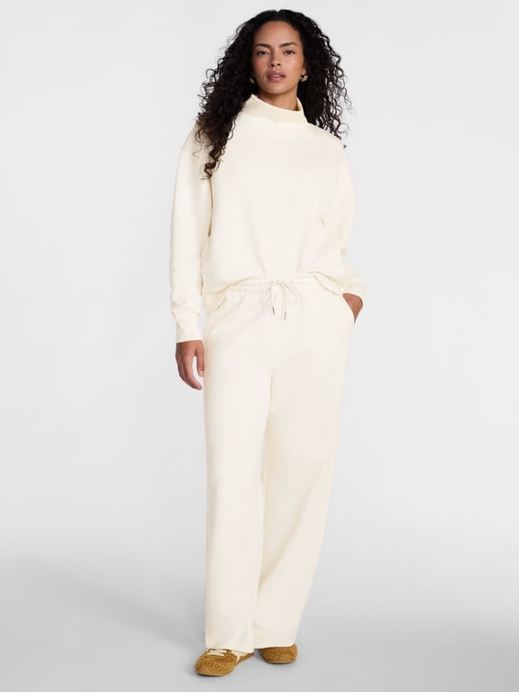 Women's Mock Neck Sweatshirt and Sweatpants Set, 2-Piece, Sizes XS-4X